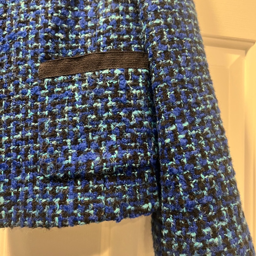 J CREW Women's Blue Tweed Jacket - Picture 4 of 5